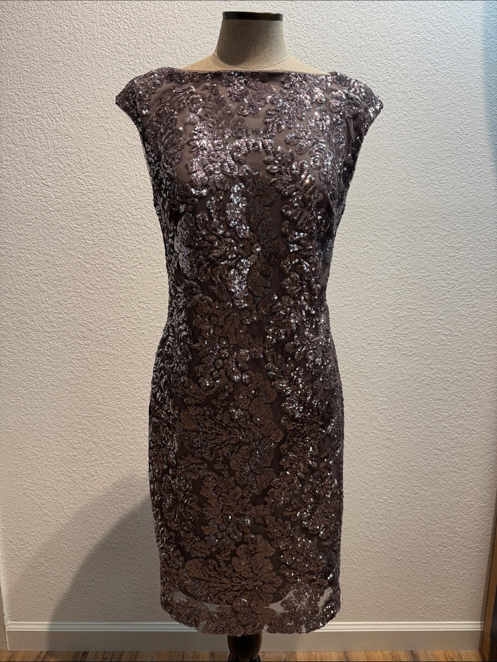 Lauren Ralph Lauren Lavender Sequin Embellished Midi Dress